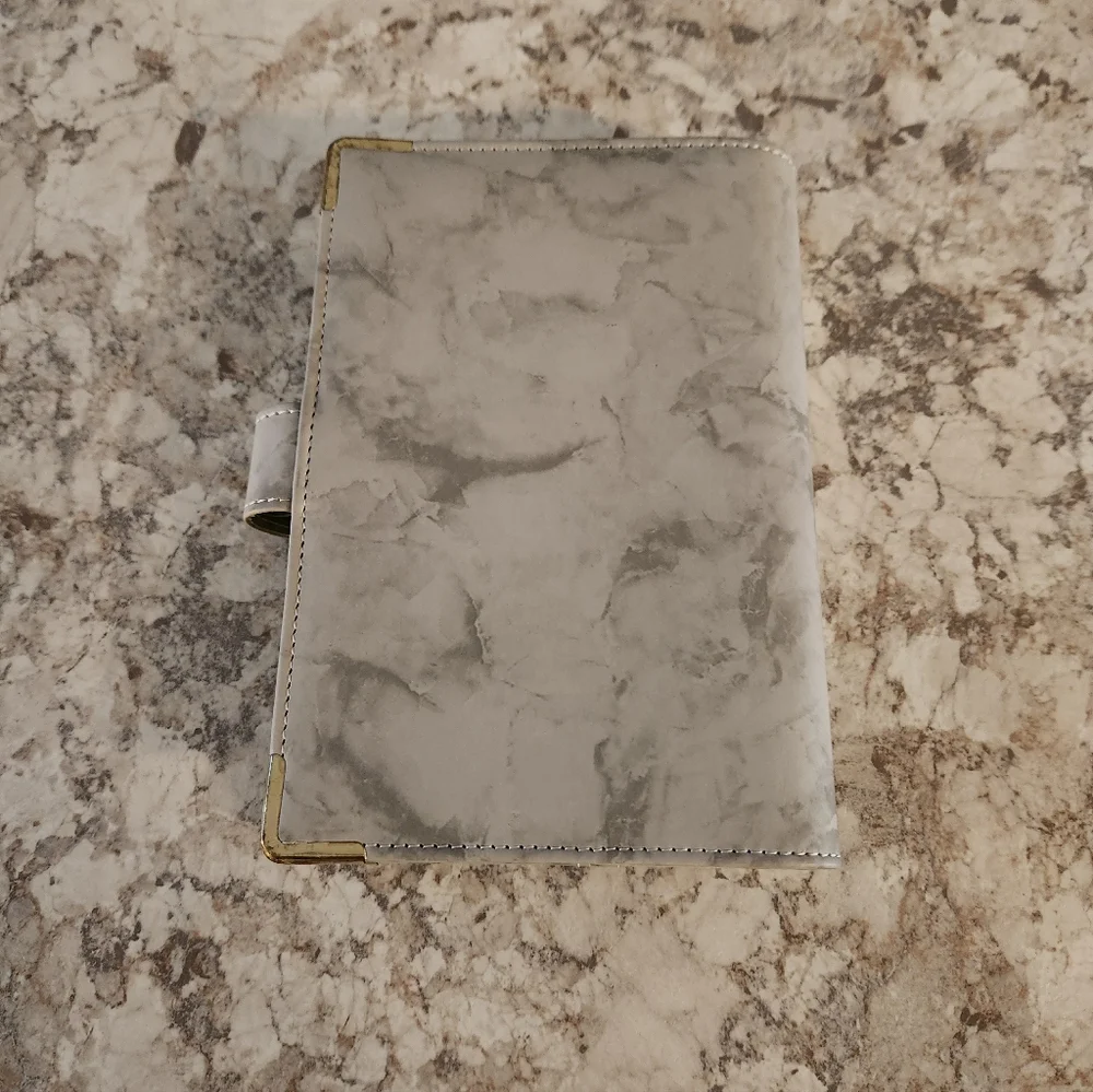 Marble Patterned Budget Binder with Gold Accents
